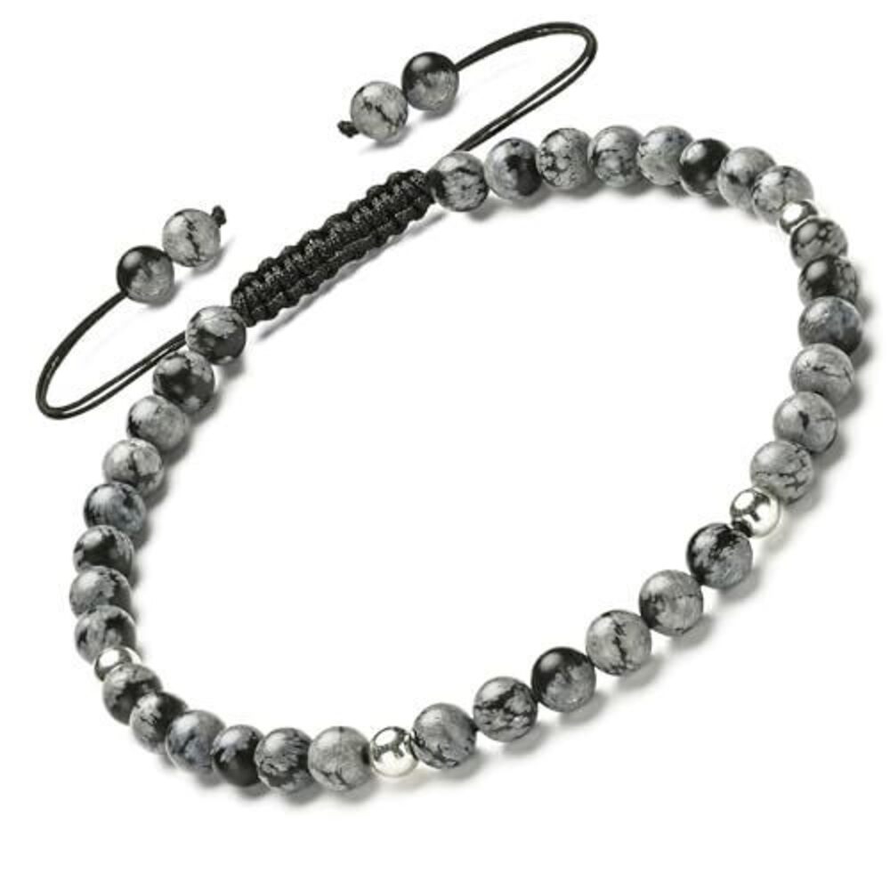3078 Natural Gemstones Bracelet&925 Sterling Silver/18K Gold│4MM│ 7-9 in